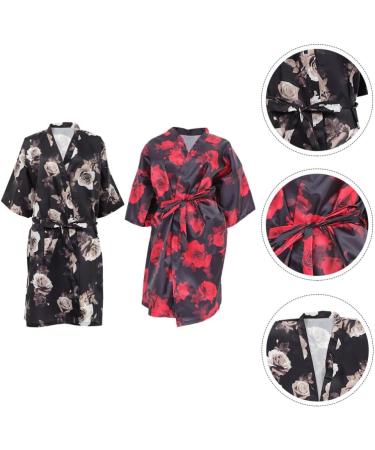 PACKOVE 2pcs Salon Client Gown Robes Cape Hairdressing Gown Smock Salon Barber Gown Kimono Style for Hair Cutting Hair Coloring Spa - Buy Online on SooperMarket.com