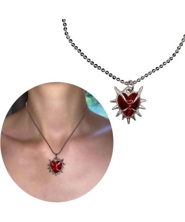 Handmade Love Shape Collarbone Chain for Women & Girls | Adjustable Black Thorn Heart Choker Jewelry - Oralgo - Buy Online on SooperMarket.com