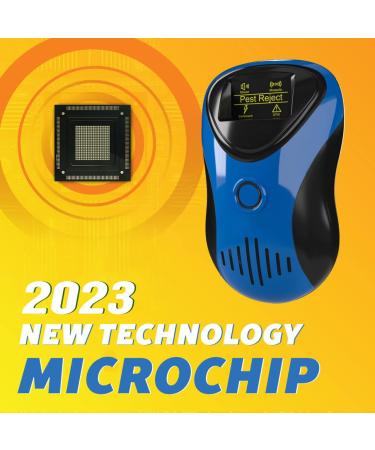 2023 Powerful Ultrasonic Pest Repeller with LCD - Indoor/Outdoor Rodent Control - Electronic Rat, Mouse, Bat, Squirrel Repellent - Electromagnetic Waves - Blue - Buy Online on SooperMarket.com