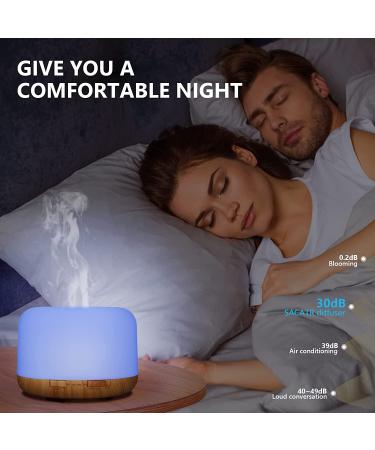 500ml Oil Diffuser with 15x10mL Essential Oils | Aromatherapy Diffuser for Large Room | 2 Mist Modes, 4 Timers, 7 Ambient Lights | Waterless Auto Off | Home & Office Aroma Diffuser (Log Color) - Buy Online on SooperMarket.com