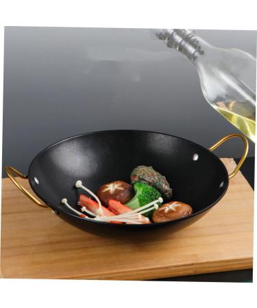 Alipis 1pc Pot Skillet with Lid Cooking Seafoodpot Eggs Frying Pan Double Ear Pan Dog Cookie Shapes Ramen Bowls Cast Iron Pan Mini Pan Camping Heating Pot Stainless Steel Black 30X25X9CM - Buy Online on SooperMarket.com
