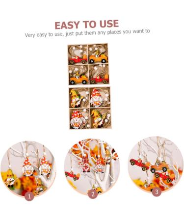Cabilock 2 Boxes Thanksgiving Pendant Thanksgiving Gnome Pendant Festive Pendant Cartoon Wooden Accessories - Buy Online on SooperMarket.com