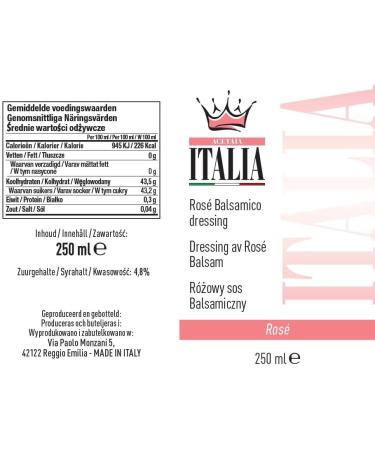 Acetaia Italia Ros Balsamic Condiment 250 ml - Buy Online on SooperMarket.com
