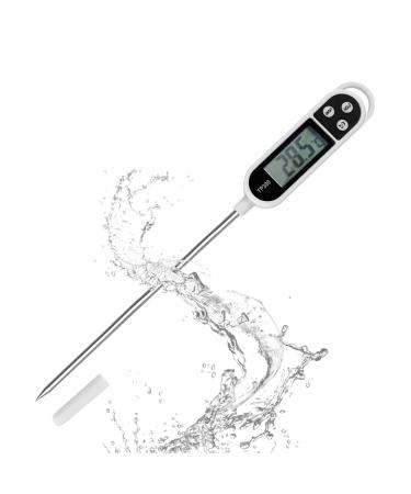 Nutabevr Digital kitchen thermometer (battery included) kitchen thermometer LCD with a long probe instant read home-made kost thermometer for baking grill baby milk water (-50 C to +300 C)