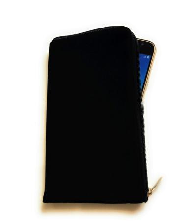Zipper cell phone case for Samsung Galaxy S21 S22 S23 Ultra A14 A15 A34 A54 A55 - soft case protective cover black