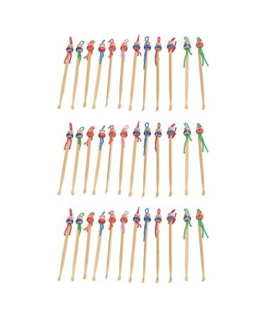 Nicfaky 36 Pcs Doll Top Bamboo Ear Spoon Earpick Curette Tool