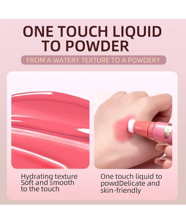 Rose Pink Liquid Blush with Cushion Applicator - Dewy Finish Cream Stick for Cheeks - Buy Online on SooperMarket.com