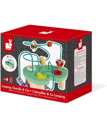 Janod Caterpillar and Co Looping - Wooden Early Learning Toy for 12 Months - Educational Fine Motor Skills Game - International Shipping Available - Buy Online on SooperMarket.com