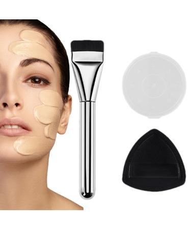 Teksome Flat Blush Concealer Brush - Foundation Brush With Makeup Sponges Puff Makeup Sponges Puff Included Complete Foundation Brush Set for Women Girls