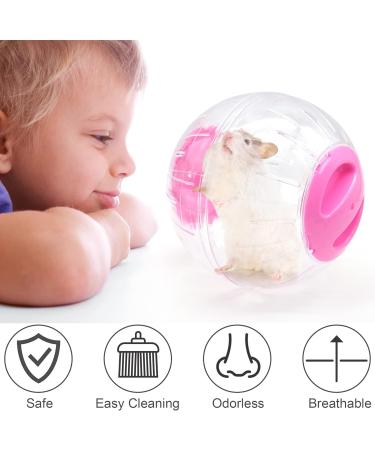 2 Pieces Hamster Ball 12cm Small Animals Dwarf Hamster Ball Transparent Spinning Running Wheel Small Animals Cage Accessories (Red + Yellow) - Buy Online on SooperMarket.com
