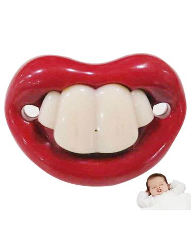 Bexdug orthodontic pacifier-breastfeeding pacifier 6-18 months funny pacifier sweet kissable mustache mustache teeth binky gift pacifier for boys and girls toddlers B : SH-A001