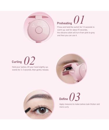 Electric Heated Eyelash Curler 3 Heat Modes Fast Curling Heated Lash Curler for Travel Type C Charging Rechargeable - Buy Online on SooperMarket.com