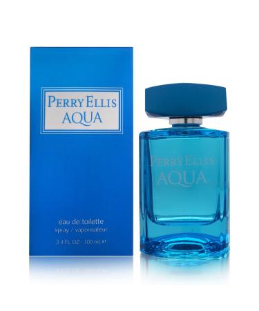 Perry Ellis Aqua Eau De Toilette Spray for Men 3.4 Ounce 3.4 Fl Oz (Pack of 1)