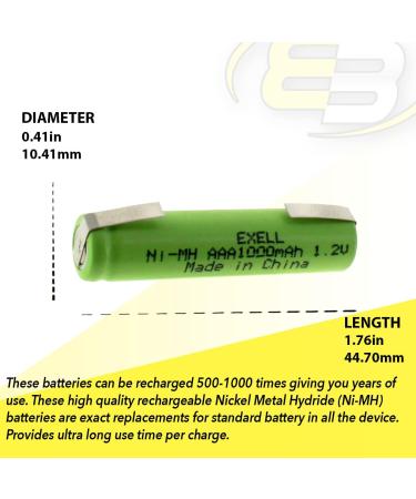 Buy 3-Pack Exell 1.2V AAA Nickel-Metal Hydride Rechargeable Batteries | 1000 mAh - Perfect for Radios & RC Devices - Buy Online on SooperMarket.com