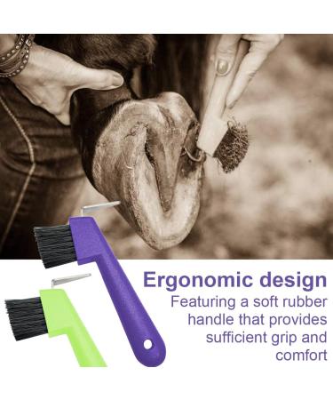 Buy HZAOPZE 2 PCs 2-in-1 Hoof Scraper & Brush - Anti-Slipping Horse Grooming Tool for Clean Hooves | International Shipping Available - Buy Online on SooperMarket.com