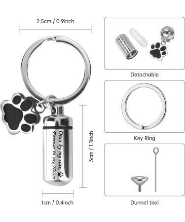 CTDMJ Stainless Steel Dog Paw Cremation Urn Keyring Small Urns for Ashes Ashes Urn Mini Cremation Urn Memorial Ashes Keepsake Keychain Pet Charms Locket Pendant Cremation Jewellery for Ashes - Buy Online on SooperMarket.com