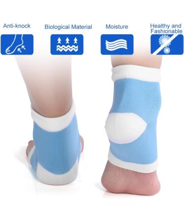 Buy Angrek Washable Gel Spa Heel Socks - 2 Piece Moisturizing Pedicure Care for Dry Cracked Feet - Open Toe Protection (Blue) - Buy Online on SooperMarket.com