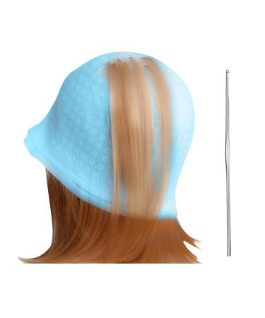 Highlighting Cap Silicone Hair Highlighting Cap with Hook Punched Hole Highlight Hair Cap Professional Hair Dye Cap Hairdressing Dyeing Staining Tools for Women Men