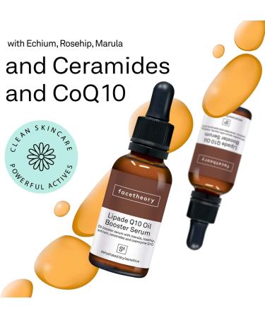 facetheory Lipade Q10 Oil Booster Serum S6 - Ceramide Barrier Serum Oil-booster Serum With Marula Added COQ10 and Ceramides Vegan and Cruelty-Free Made in the UK | 30 ml - Buy Online on SooperMarket.com