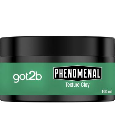 got2b phenomenal texture clay stop 5 (100 ml) hair wax for men gives a phenomenal matt barbershop style suitable for shorter hair vegan formula phenomenal clay