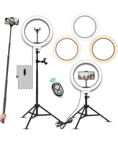 Long Lens Support, Macro Extension Tubes, 10'' Selfie Ring Light, LED Light Ring with Stand