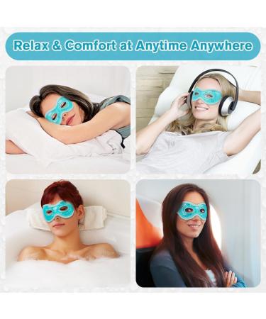ACWOO Cooling Eye Mask 2PCS Cooling Gel Beads Eye Mask for Puffy Eyes Reusable Hot Cold Therapy Gel Eye Mask for Migraine Relief Headache Dark Circles Dry Eyes Swollen Eyes Sinus Pain (C) A Blue+pink - Buy Online on SooperMarket.com