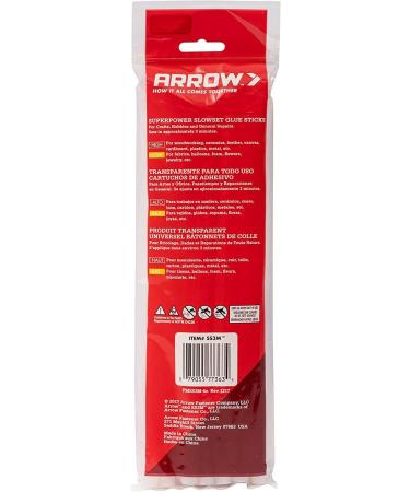 Arrow SS3M Full Size Slow Set Glue Sticks for Hot Glue Guns  Use for High Temp and Low Temp Crafting  Hobbies  and General Repair Projects  10-Inch by 1/2-Inch  Clear  12-Pack - Buy Online on SooperMarket.com