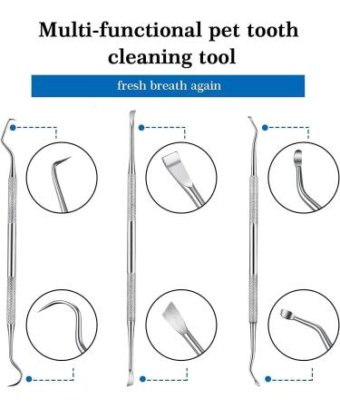 Dog Dental Tooth Scaler and Scraper Stainless Double Headed Tarter Remover Scraper Pet Teeth Cleaning Tools for Dog and Cat (3) - Buy Online on SooperMarket.com