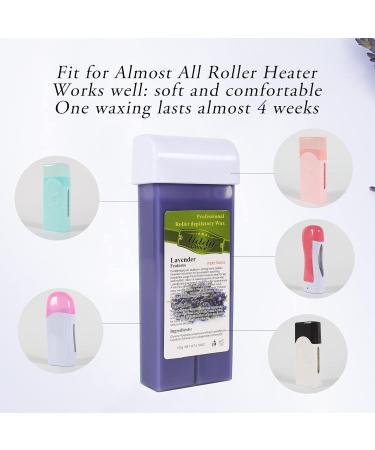 Lavender Roll on Wax Kit Refill Cartridge - 4 Pack for Women | Hair Removal Wax Roller for Legs, Arms, Bikini & Brazilian Waxing - Buy Online on SooperMarket.com