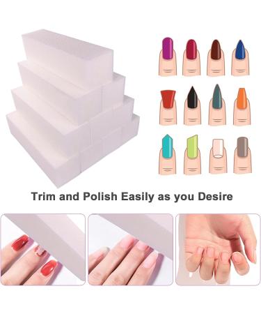 10 Pcs Nail Buffer Block Set for Acrylic & Natural Nails - 4 Sided Sanding Buffers for Gel Nails - Professional Manicure Polisher & Fingernail Shine Buffing Filer - Medium Grit (White) - Buy Online on SooperMarket.com
