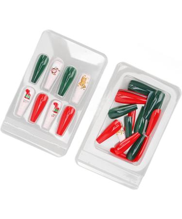 Christmas False Nails Thin Full Wrap Colourfast Pattern Fake Nails 30pcs for Christmas Holiday (0070 LJ04) - Buy Online on SooperMarket.com