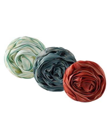 Beavorty 3pcs Rose Bath Flower Body Scrubs The Rose for Women Scrubstar Scrubs for Women Bath Loofah Sponge Rose Flower Bath Balls Mesh Exfoliating Loofah Bath Loofahs Reusable Loofah Puffs