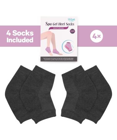 Buy Hilph Gel Heel Socks - Silicone Moisturizing Open Toe Foot Care Spa Socks for Dry Skin - 2 Pairs - Comfy Day & Night Relief - Buy Online on SooperMarket.com
