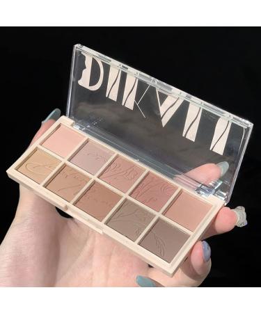 Go Ho 10 Colors Eyeshadow Palette All Matte Naked Eye Shadow Makeup Highly Pigmented Blendable Shades Nude Eye Shadow Waterproof Eyeshadow Makeup Palette 06 Light Pink&Brown 06 Colors Spring Warm