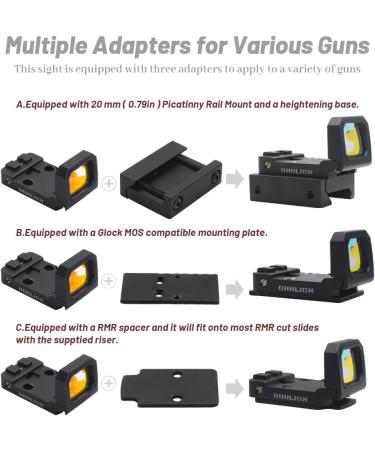 Micro Flip Up Reflex Red Dot Sight | RMR Pistol Cut | 3MOA Compact - Buy Online on SooperMarket.com