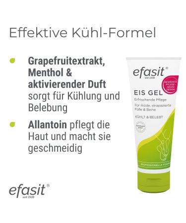 efasit Ice Gel 75 ml - Cooling Gel for Feet & Legs with Menthol & Grapefruit Extract | Refresh & Invigorate Your Skin - Buy Online on SooperMarket.com