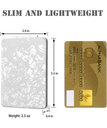 Delicate Compact Travel Vanity Mirror for Girls Women Men Classic White 2-Sided Folding Makeup Mirrors for Pocket Purse Handbag Wallet Portable Magnifying Slim Cosmetic Mirror with 3D Shell Pattern - Buy Online on SooperMarket.com