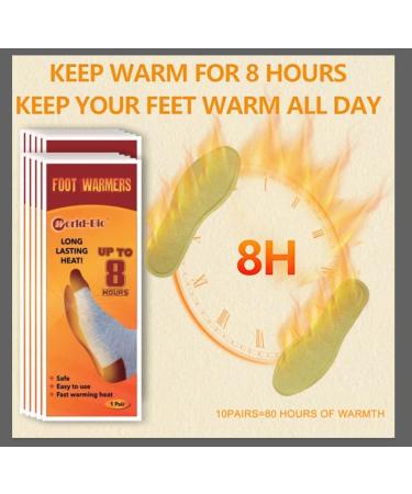 Ultra Thin Insole Foot Warmers - 8 Hours of Heat, Adhesive, Disposable Packs - Natural, Odorless, Air Activated - 10 Pairs - Buy Online on SooperMarket.com