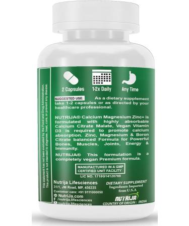 Calcium Magnesium Zinc with Vitamin D3 Boron K2 & B12 (120 Capsules) - Buy Online on SooperMarket.com