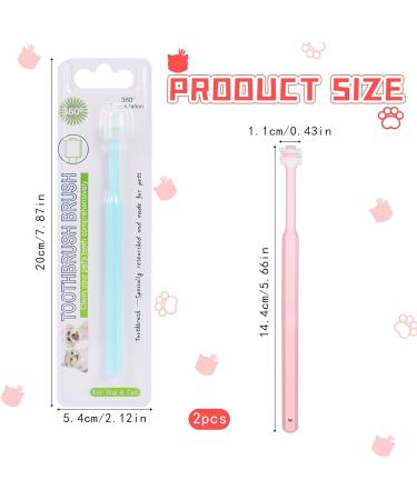 2 Pieces Soft Silicone 360-Degree Dog Toothbrush Set | Dental Care for Pets & Cats | Oral Hygiene Deep Cleaning - Buy Online on SooperMarket.com