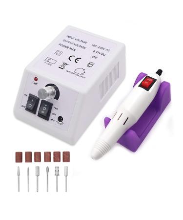 FATUXZ Electric Nail Drill, Adjustable Nail File Machine Set, Electric Nail File Manicure Pedicure Tools,20000RPM Acrylic Nail Tools(White)