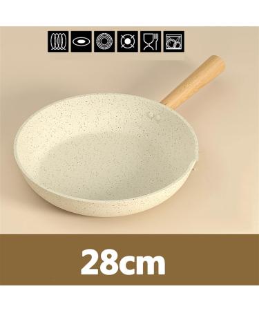 DELURA Saucepan White Durable Frying Pan Induction Cooker Gas Stove Grill Pans Cooking Pot Utensils Cookware for Kitchen Accessories Pot - Buy Online on SooperMarket.com