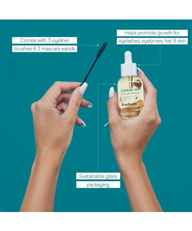 Baebody Castor Oil Eyelash Serum 1 fl oz - Boost Lash Growth & Nourishment - Buy Online on SooperMarket.com