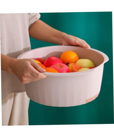 COOLHIYA Washboard 1 Set Wash Basin Laundry Cleaning Board Washing Basin Washing Clothes Board Dish Basin Baby Camping Bucket Pink 33.5x33.5cm - Buy Online on SooperMarket.com