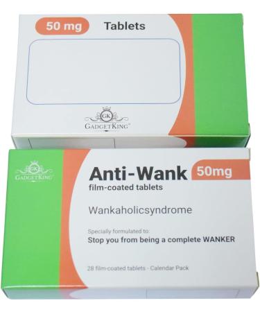 JOKE PILL MEDICATION TABLET BOX - Xmas Gift Prank Birthday Card - Prank April Fools Secret Santa - Rude Funny Gag Gift for Him Her Boss - Anti-Wank - Buy Online on SooperMarket.com
