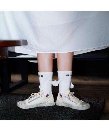 Balleenshiny Funny Magnetic Suction 3D Doll Couple Socks - Unisex One Size 2 Pairs White - Buy Online on SooperMarket.com