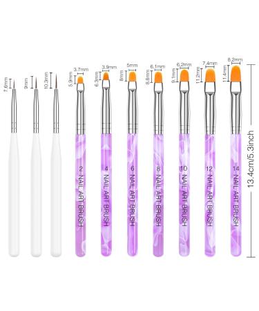 10-Part Nail Brush Set for Gel & Acrylic Nails - Perfect for Manicure & Nail Art Design | International Shipping Available - Buy Online on SooperMarket.com