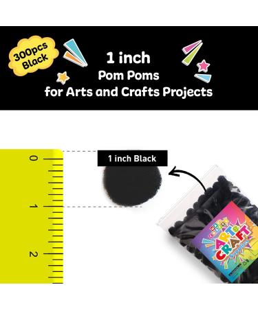 300 pcs 1 inch Black Pom Poms Balls in Reusable Zipper Bag - Arts and DIY Project Supplies - Buy Online on SooperMarket.com