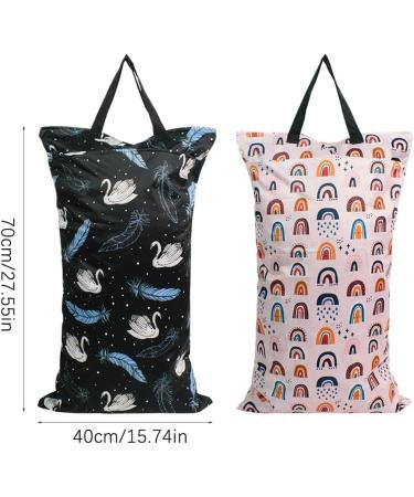 MHwan Wet Bag 40x70cm Pink - Waterproof Large Double Zipper Wet Swimsuit Bag for Babies - Reusable Wet Bag for Baby Diaper, Gym, Beach, and Pool - 1 Pack - Buy Online on SooperMarket.com