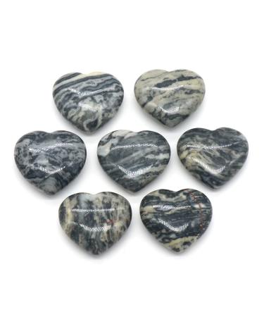Natural Crystal Rough Natural Crystal Rough 2PCS Natural Rose Quartz Crystal Love Heart Home Decoration ChakraReiki Gemstone Agate Specimen Pecimen Gift Exorcise Evil Spirits Money Drawing (Color : L 20X20X8mm Zebra Stone